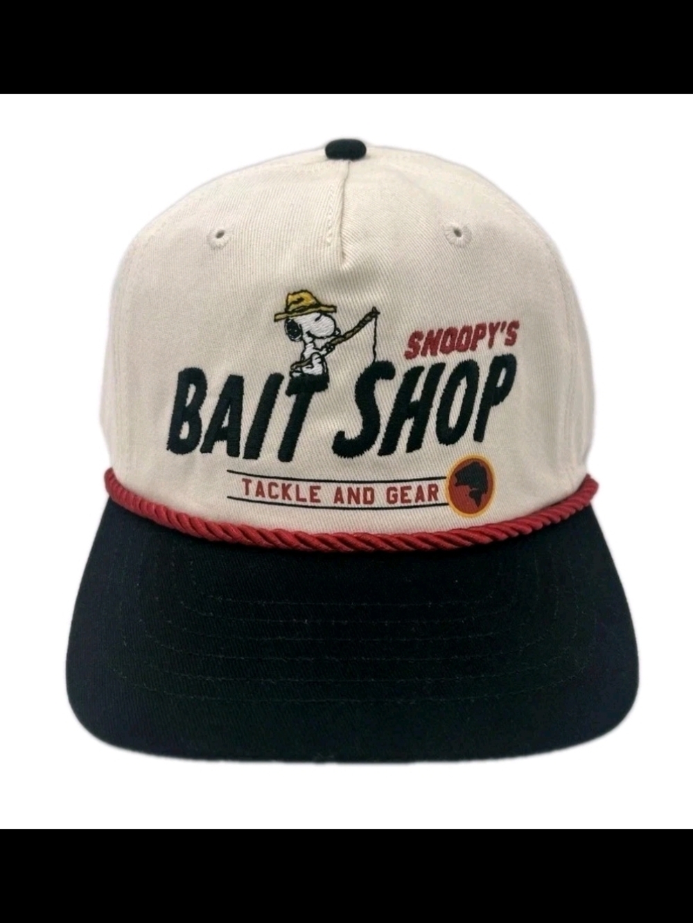 Peanuts Snoopy Bait Shop Tackle and Gear Snapback Adjustable Hat New With Tags